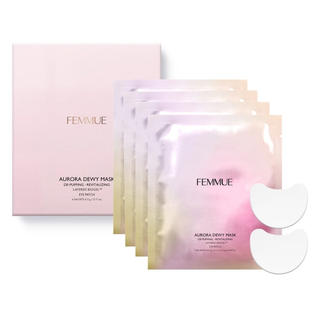 🍍SUMMER SALE!🍍 FEMMUE Aurora Dewy Eye Mask De-Puffing Revitalizing 4 Masks NIB